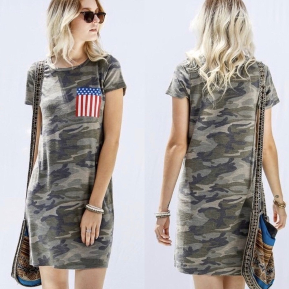 SOLD! Short Sleeve Camo Dress